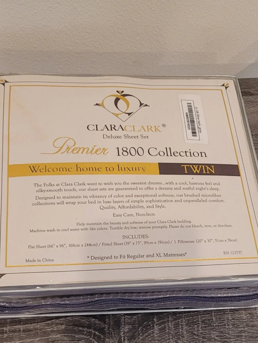 Clara Clark Premier 1800 Collection Twin Sheet Set - NWT